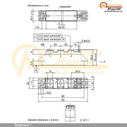 دیود دوبل SKKD 101/16 ساخت شرکت سمیکرون (SEMIKRON) آلمان