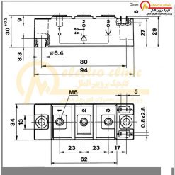 ماژول تریستور دیود 175 آمپر 1600 ولت SKKH 172/16 E SEMIKRON 2 SKKH 162/16E, SKKH172/16E, SKKH 122/16E, SKKH 132/16E