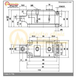 ماژول تریستور دیود 250 آمپر 1800 ولت SKKH 250/18 E SEMIKRON 2 SKKH 3P