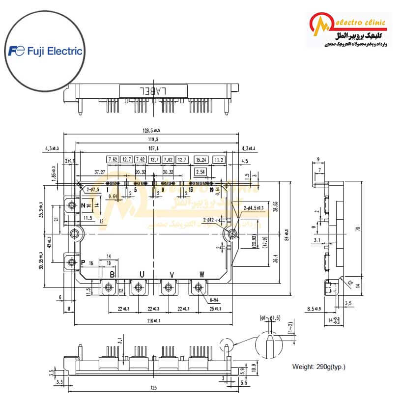 6MBP100VDA060-50 ║نمایندگی فوجی الکتریک Fuji Electric آی جی بی تی 100 آمپر